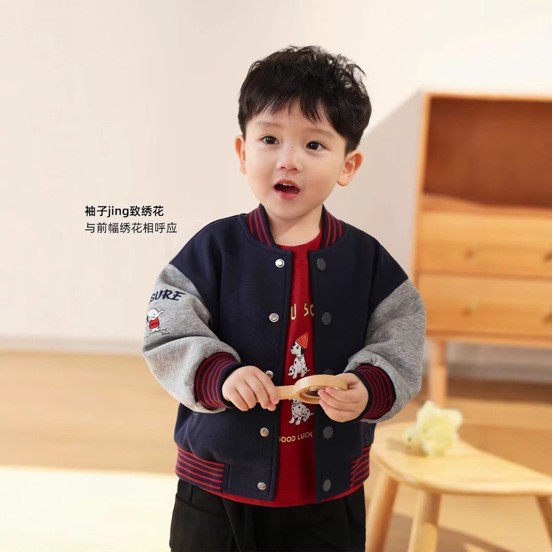 Boys' Baseball Uniform Baby Boy Sports Casual Top Infant Jacket Trendy Long Sleeve - Image 3